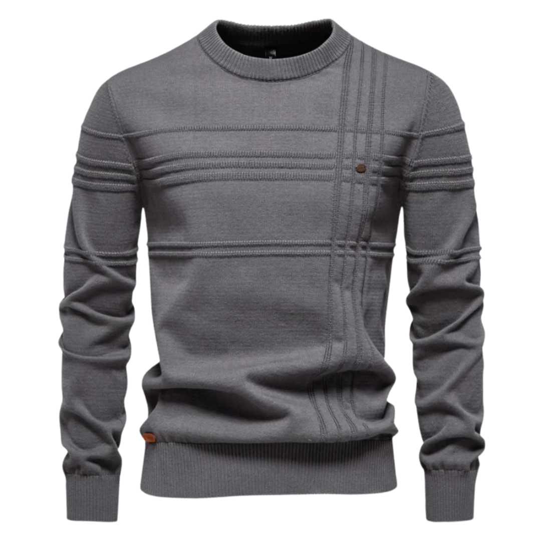 Grzegorz - Elegancki męski sweter w kratkę